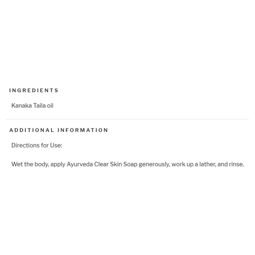 Ayurveda Clear Skin Soap - 125g - Image 2