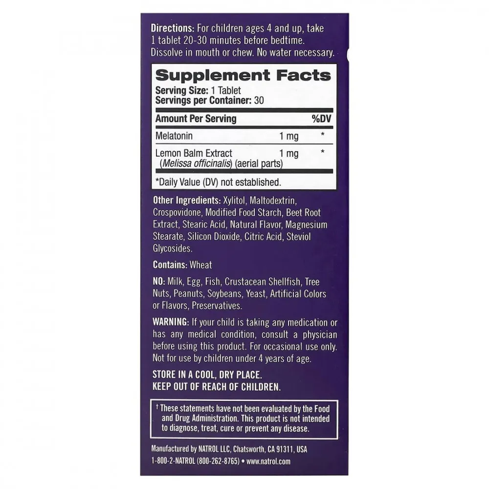 Natrol Kids Melatonin (30 Tablets, Strawberry) - Image 5