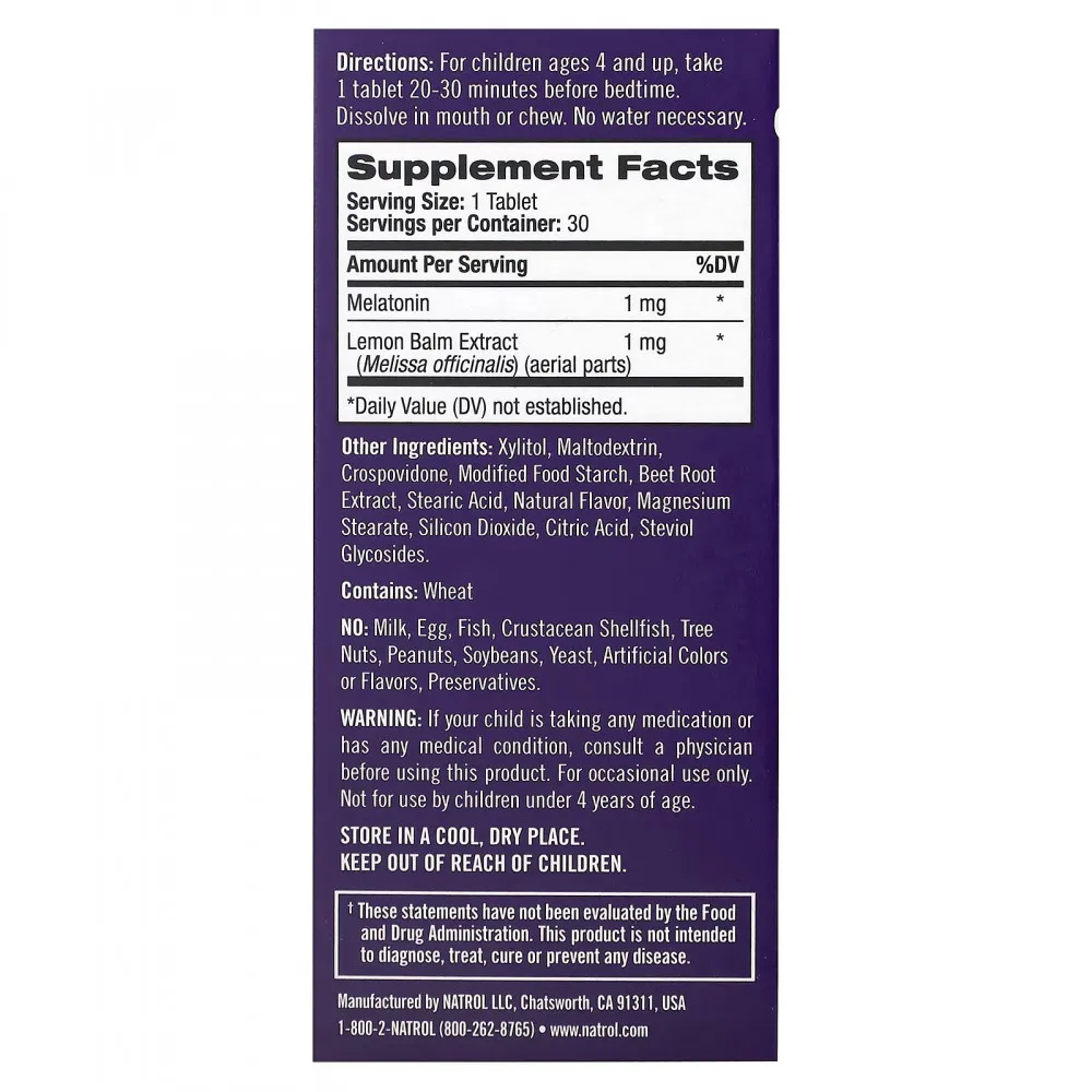Natrol Kids Melatonin (30 Tablets, Strawberry) - Image 4