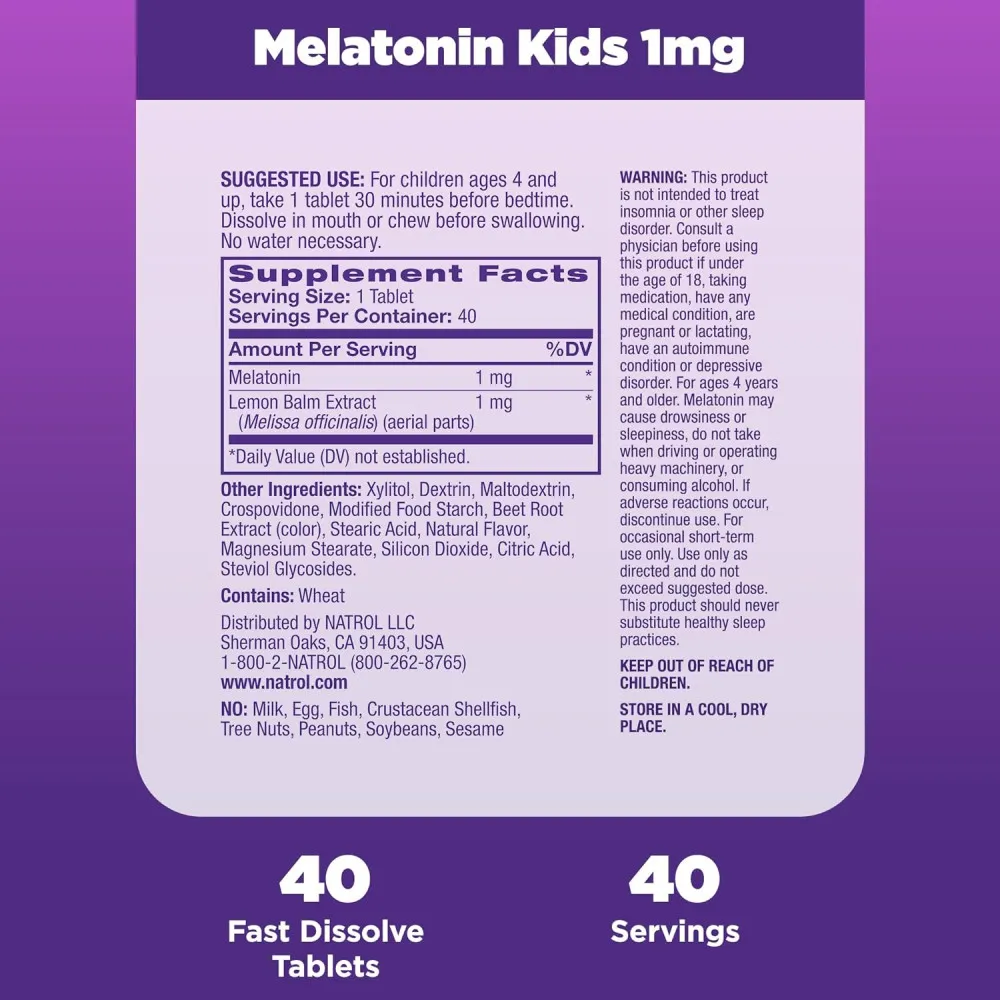 Natrol Kids Melatonin (40 Tablets, Strawberry) - Image 4