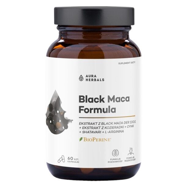 AURA HERBALS Fórmula de Maca Preta (60 cápsulas) - Viking Supplements