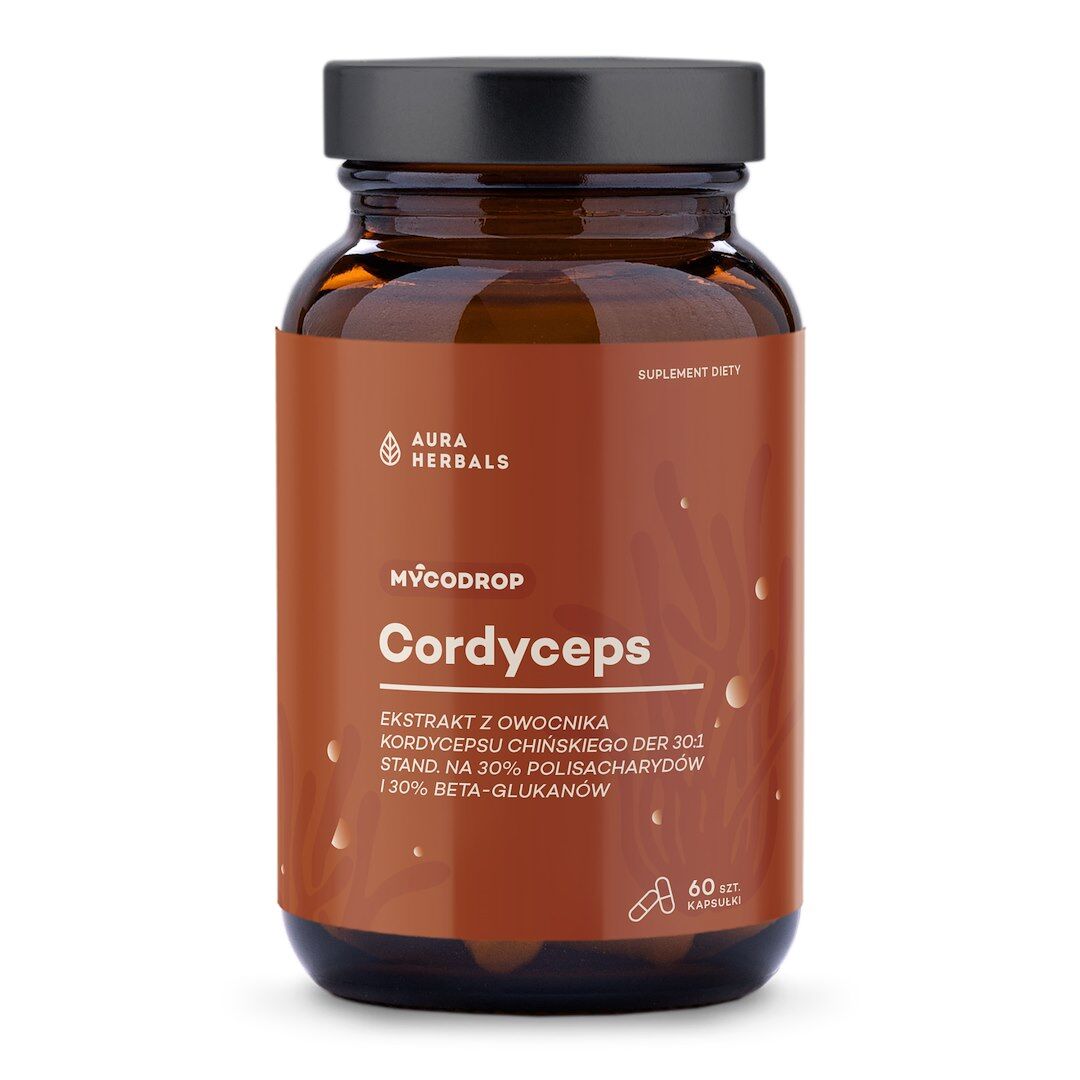 Aura Herbals - Mycodrop Cordyceps 30:1, 30% beta-glukan (60 kapsler)