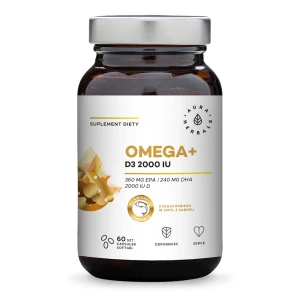 AURA HERBALS Omega+ Vitamina D3 2000 UI (60 cápsulas gelatinosas) - Viking Supplements