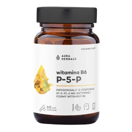 Aura Herbals - Vitamin B6 P-5-P 6 mg, 60 kapsler