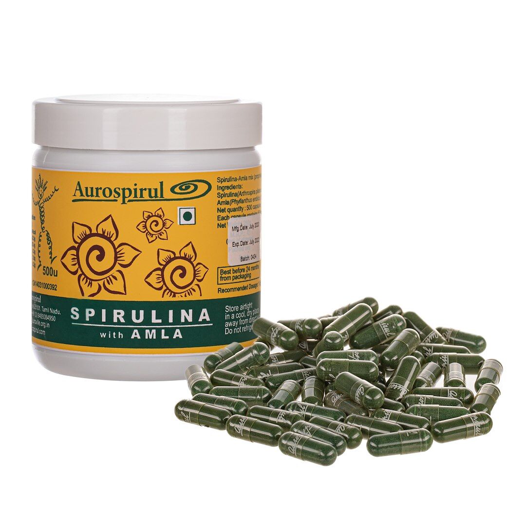 AUROSPIRUL Spirulina with Amla (500 caps) - Viking Supplements