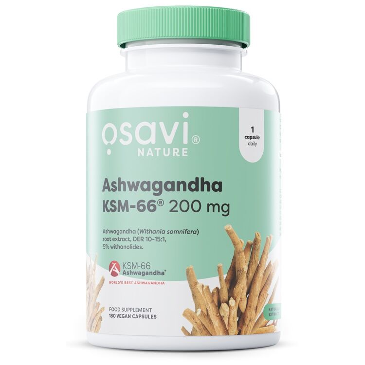 Ashwagandha KSM-66, 200 mg 180 veganske kapsler