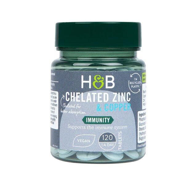 Chelated Zinc & Copper, 15mg 120 tabs billede
