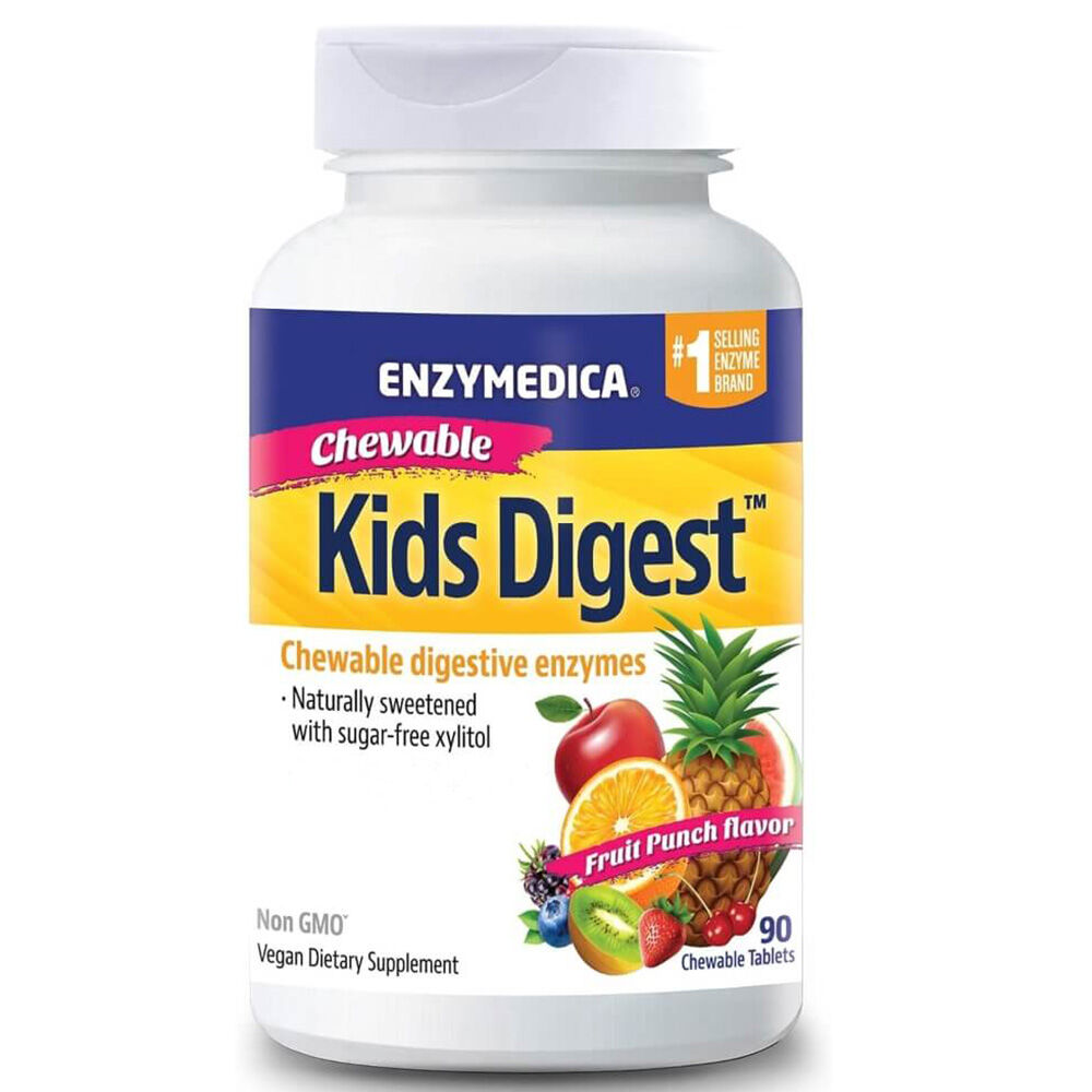Enzymedica Kids Digest Mastigáveis com sabor a ponche de frutas, 90 comprimidos mastigáveis - Viking Supplements