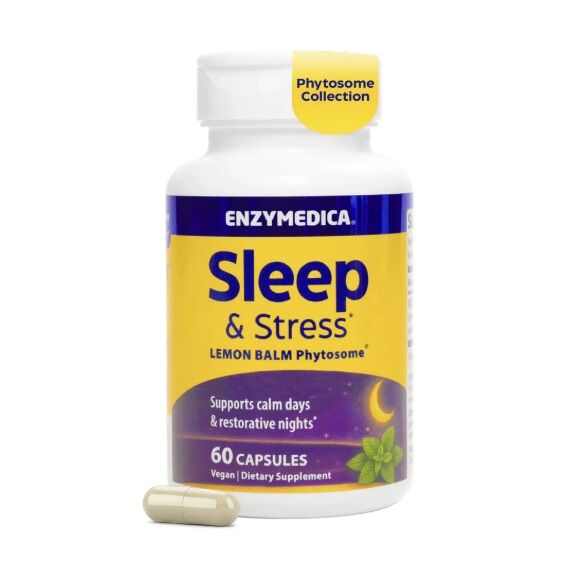 Enzymedica - Sleep & Stress Phytosome de erva-cidreira - 60 cápsulas vegetais - Viking Supplements