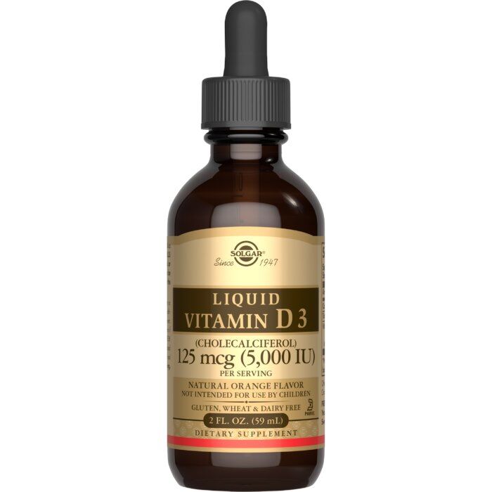 Solgar Flydende D3-vitamin 2500 IE, Naturlig Appelsinsmag - 59 ml