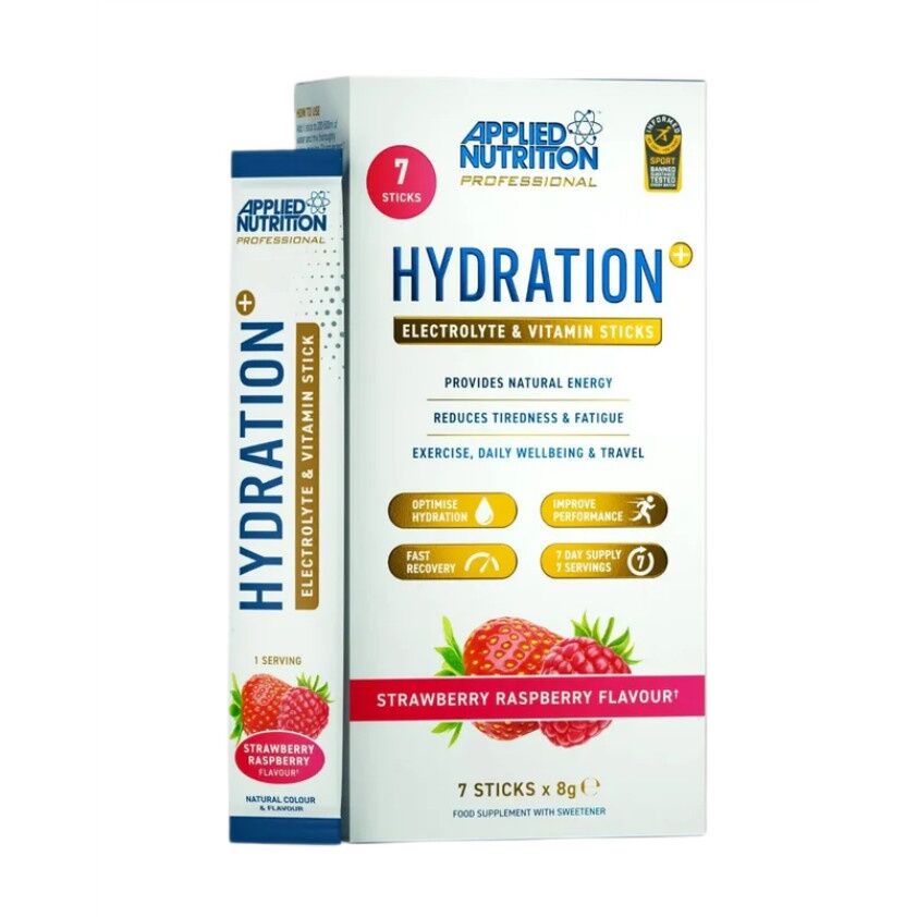 Applied Nutrition - Hydration + Electrolyte & Vitamin Powder Stick Packs, Strawberry Raspberry - 7 x 8g