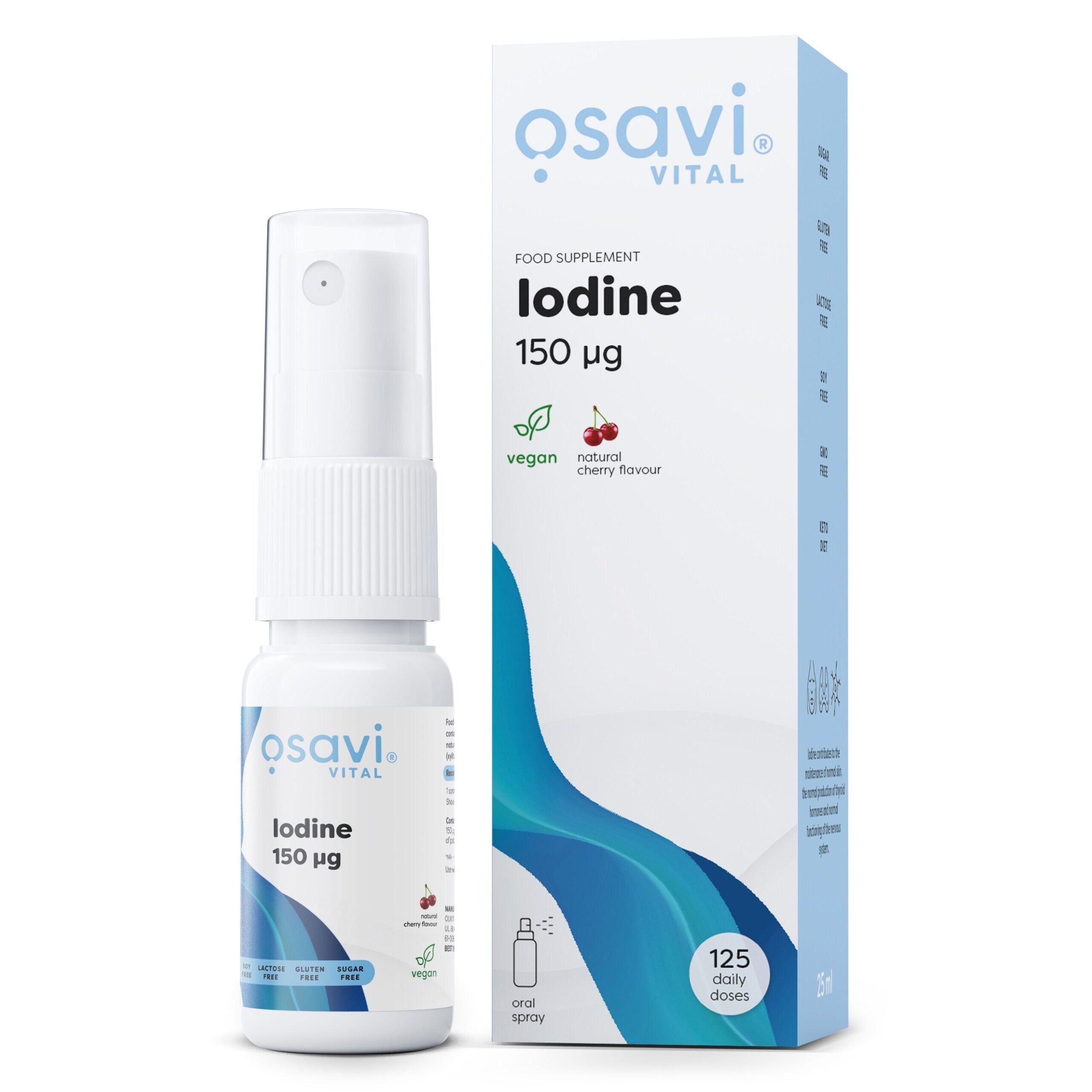 Osavi - Iodine Oral Spray, 150mcg (Cherry) - 25 ml.