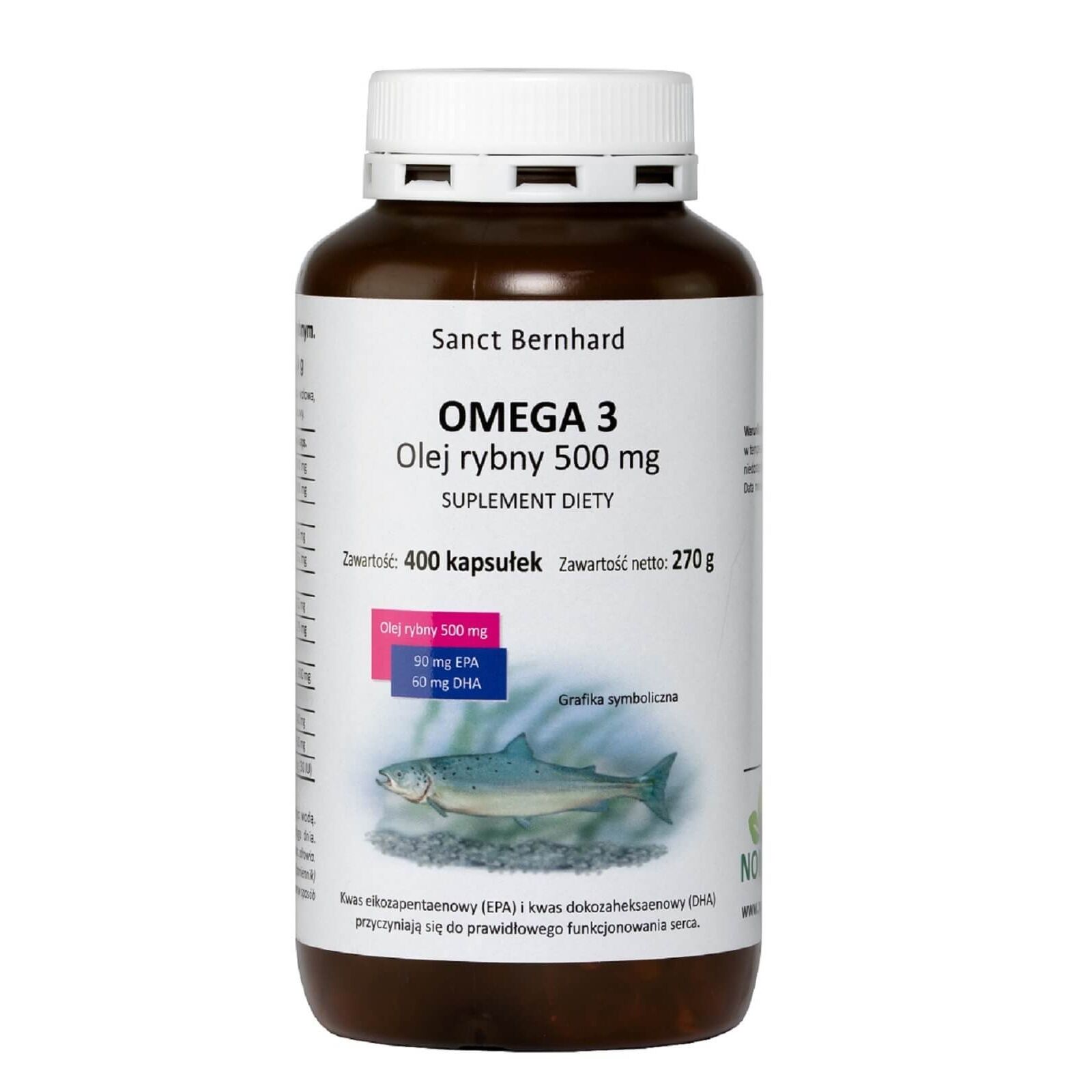 Krauterhaus Sanct Bernhard - Omega 3 Fiskeolie Kapsler 500 mg (400 kapsler)