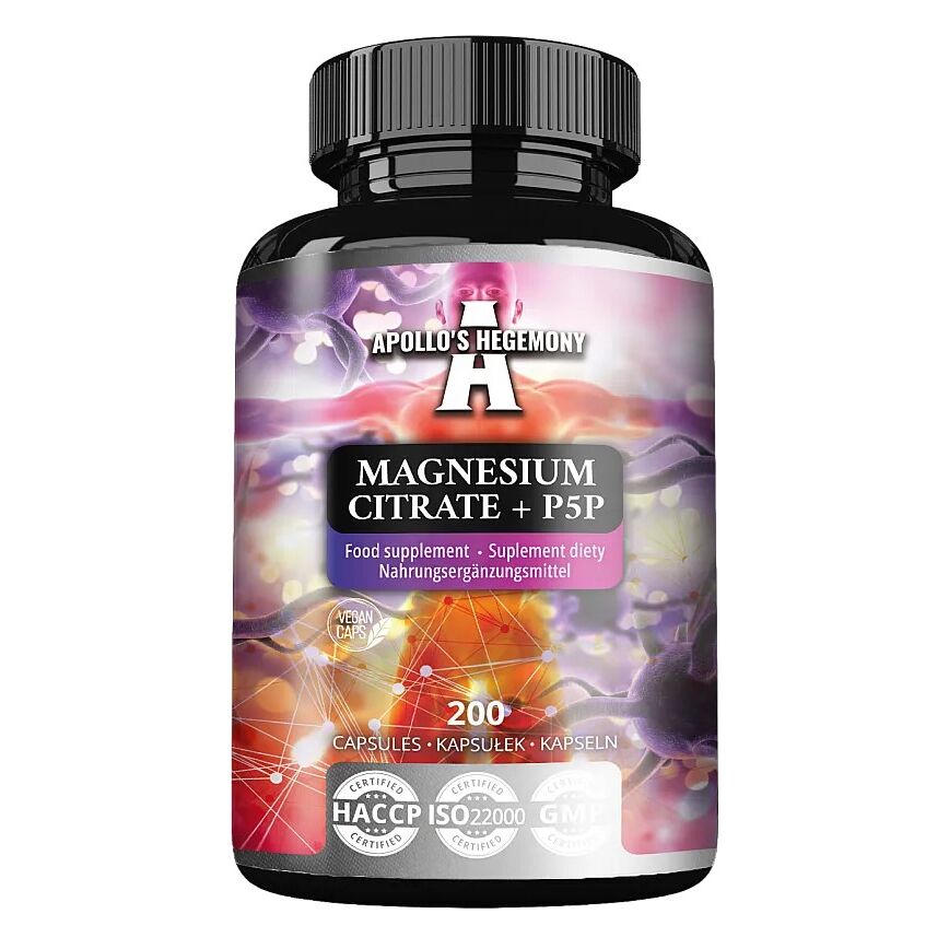 Citrato de magnésio + P5P - 200 cápsulas - Viking Supplements