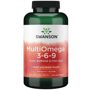 MultiOmega 3-6-9 - Óleos de linhaça, borragem e peixe - 120 cápsulas moles - Viking Supplements