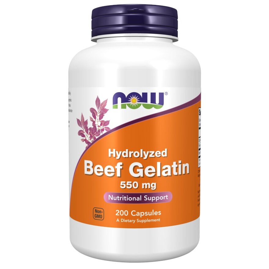 NOW FOODS Beef Gelatin 550 mg (200 caps.) - Viking Supplements