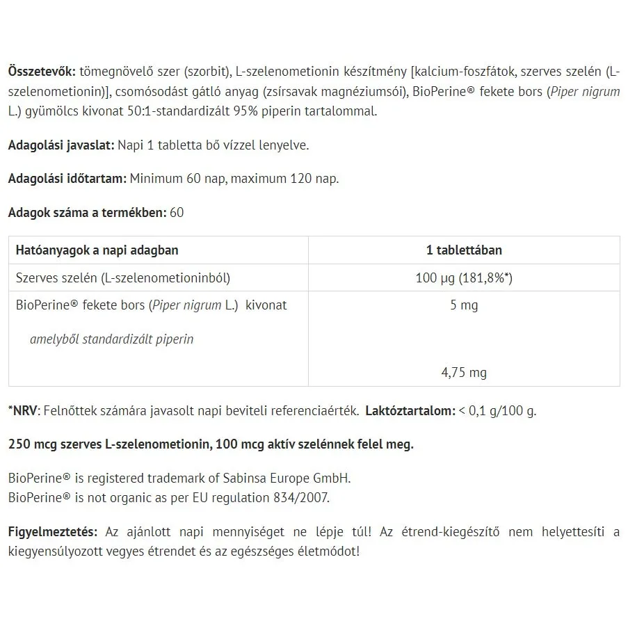 Natur Tanya Selenium Extra (60 Tablets) - Image 2