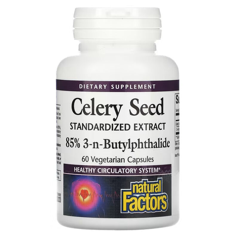 Natural Factors Sementes de Aipo 85% 3-n-butilftalidas 60 cápsulas vegetais - Viking Supplements
