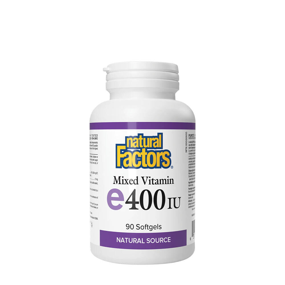 Natural Factors Blandet E-vitamin fra naturlige kilder 400 IU (90 bløde kapsler) billede