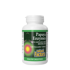 Natural Factors Papaya Enzymes with Amylase and Bromelain (120 Chewables) - Viking Supplements