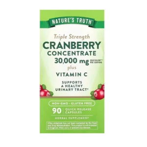 Nature's Truth Tripple Strength Cranberry Concentrate plus Vitamin C - 90 caps - Viking Supplements