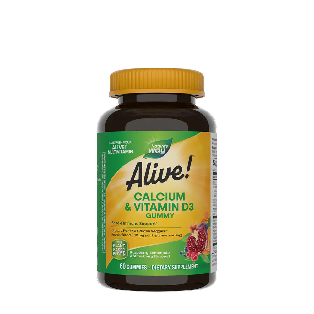 Natures Way Alive!® Gomas de Cálcio + D3 (60 gomas) - Viking Supplements