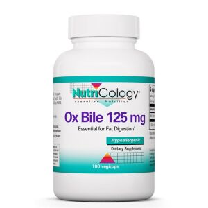 Nutricology Ox Bile 125 mg, 180 cápsulas vegetais - Viking Supplements