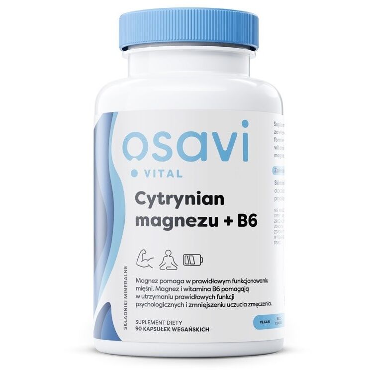OSAVI Citrato de magnésio + B6 (90 cápsulas vegetais) - Viking Supplements