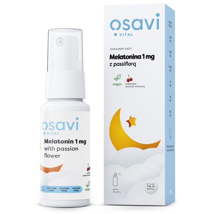 OSAVI Melatonin med passionsblomst, kirsebærsmag (25 ml / 0,84 fl. oz.)