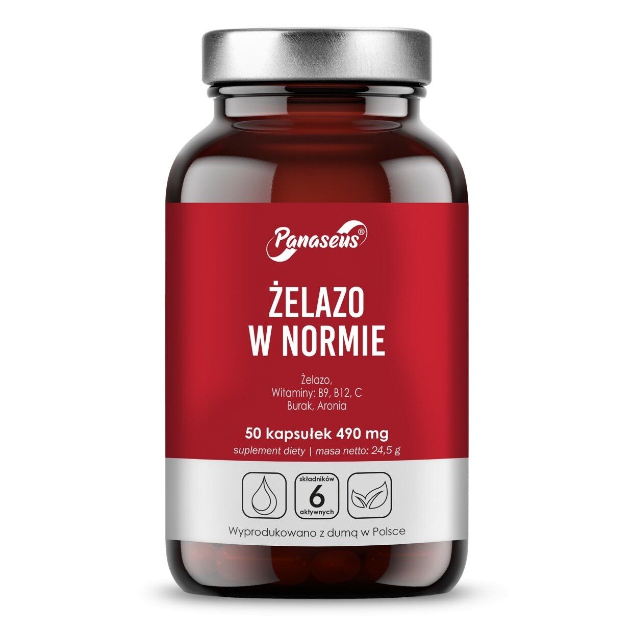 PANASEUS Ferro dentro dos valores normais (50 cápsulas) - Viking Supplements