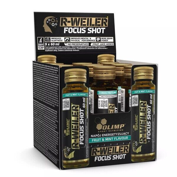 Olimp Nutrition - R-Weiler Focus Shot, Fruit & Mint - 9 x 60 ml.