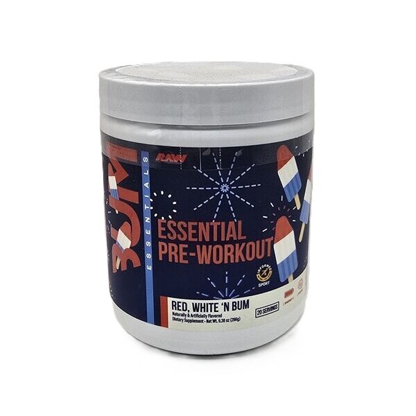 Raw Nutrition CBUM Essential Pre-Workout, Red White ’N Bum 266g