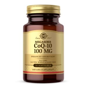 SOLGAR Megasorb CoQ-10 - Coenzima Q10 - Kaneka 100 mg (30 cápsulas) - Viking Supplements