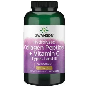 SWANSON Colagénio hidrolisado I e III + C 250 comprimidos - Viking Supplements