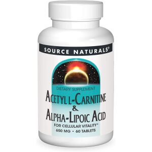 Source Naturals Acetyl-L-Carnitine & Alpha-Lipoic Acid 650mg 60 Veg. Tablets - Viking Supplements