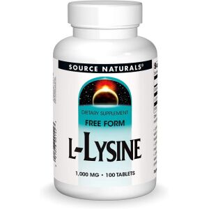 Source Naturals L-Lisina 1000 mg, 100 comprimidos - Viking Supplements