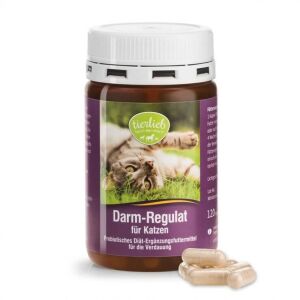 TIERLIEB Darm-Regulat com probióticos para gatos (120 cápsulas) - Viking Supplements