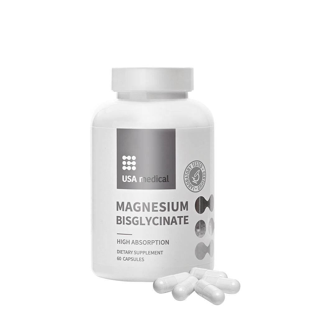 Medicinsk magnesiumbisglycinat fra USA (60 kapsler) billede