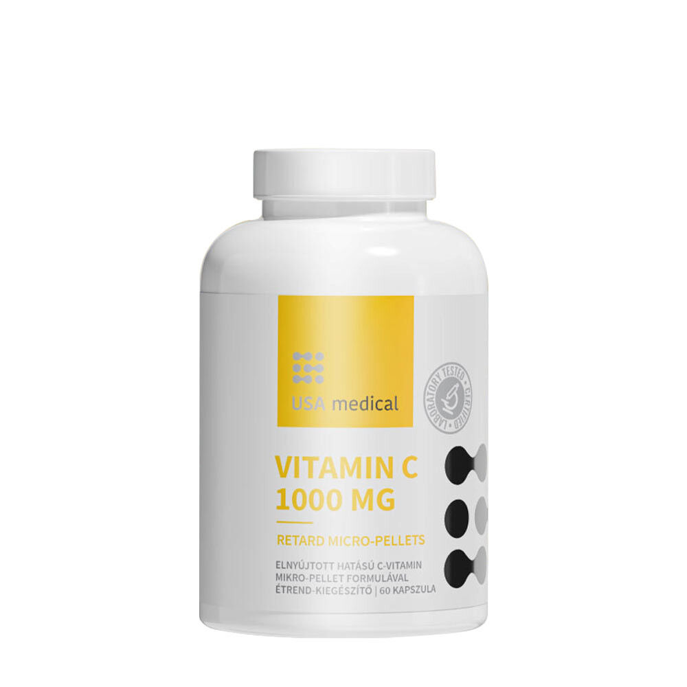 USA-produceret medicinsk C-vitamin 1000 mg (60 kapsler)