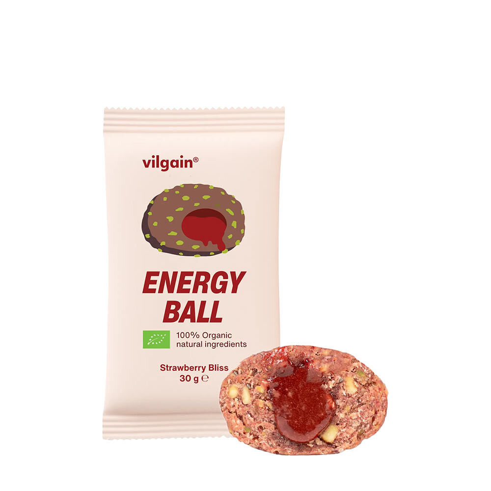 Vilgain Bio Energy Ball (30 g, Strawberry Bliss) billede