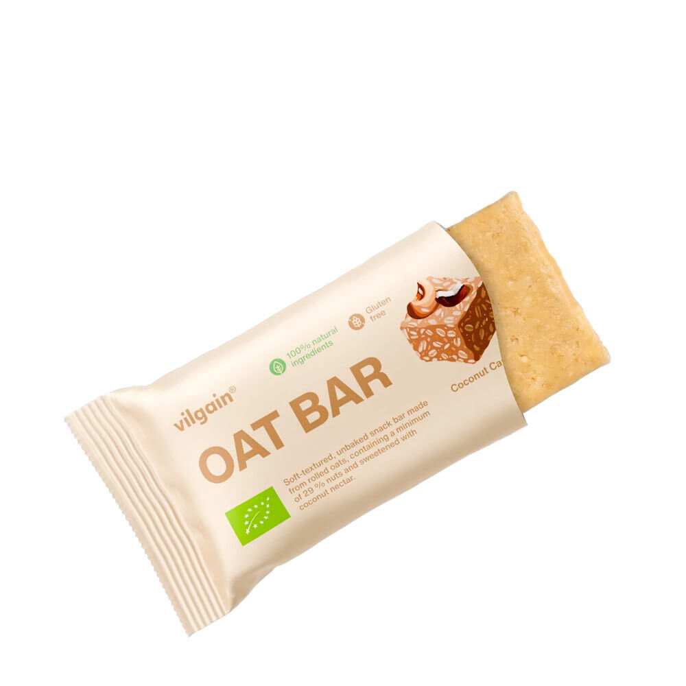 Barra de aveia Vilgain Bio com coco e caju (50 g) - Viking Supplements