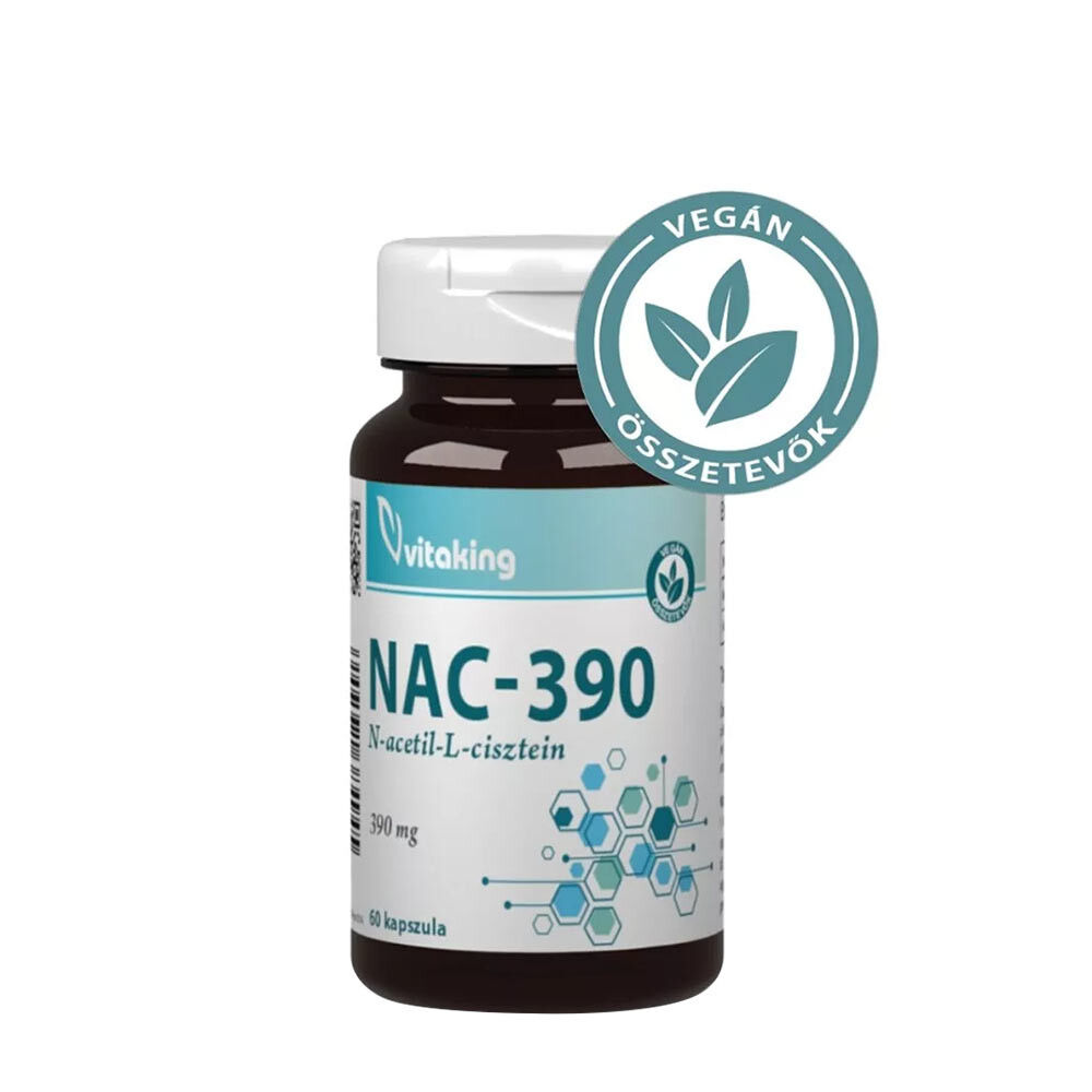 Vitaking NAC-390 (N-acetyl-L-cystein) 390 mg (60 kapsler) billede