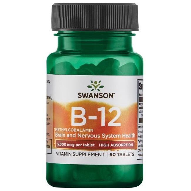 Swanson - Vitamin B-12 Methylcobalamin, 5000mcg High Absorption - 60 tabs