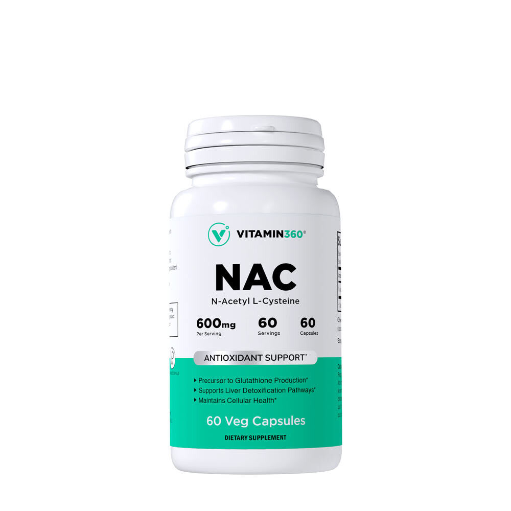 Vitamin360 NAC 600 mg N-acetyl-L-cystein (60 vegetabilske kapsler)