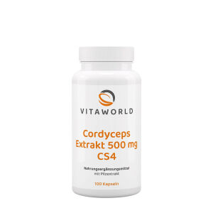 Vitaworld Cordyceps extract 500 mg CS4 (100 Capsules) - Viking Supplements