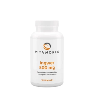 Vitaworld Gengibre 500 mg (120 cápsulas) - Viking Supplements