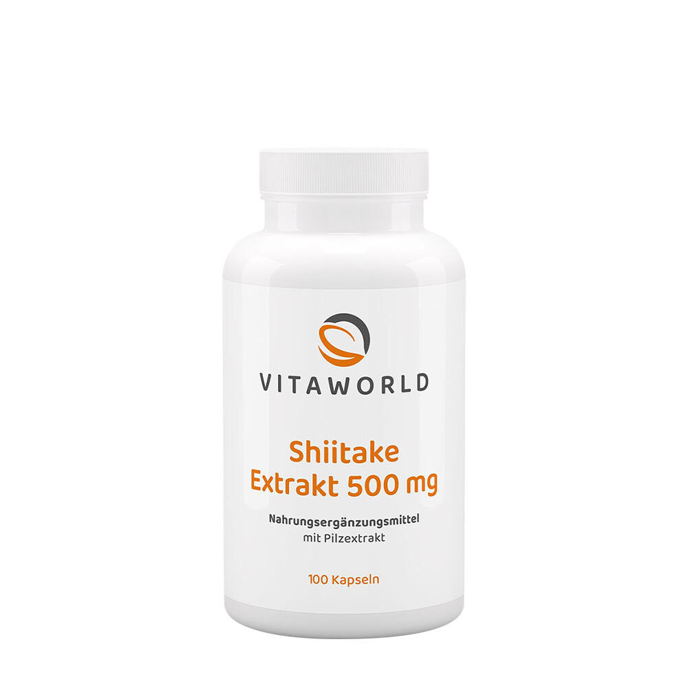 Extrato de Shiitake da Vitaworld 500 mg (100 cápsulas) - Viking Supplements